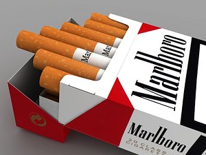marlboro cigarette pack 3d model