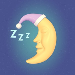 Cartoon Moon - Crescent Character
