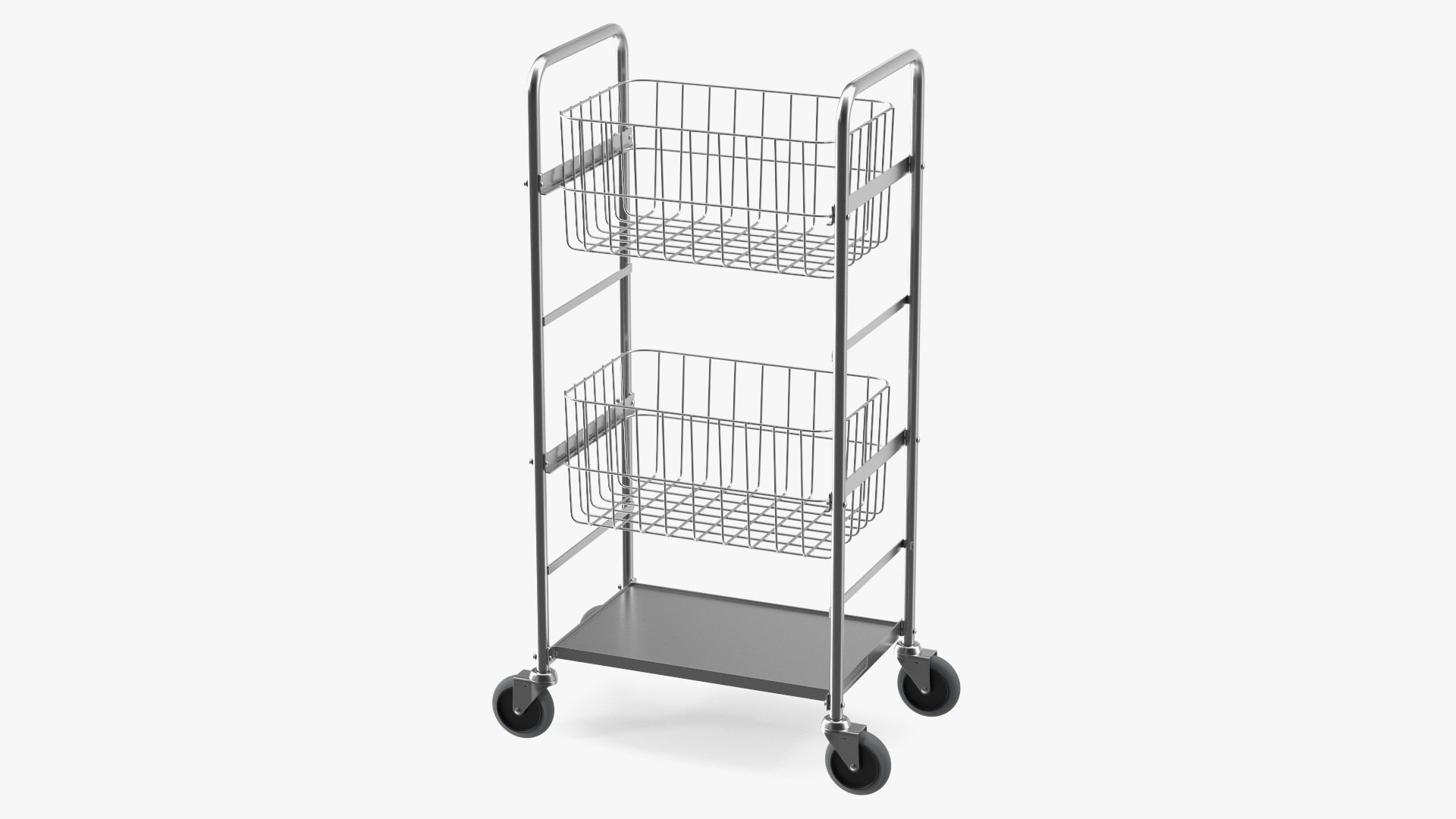 Steel Wire Basket Trolley 3D model preview