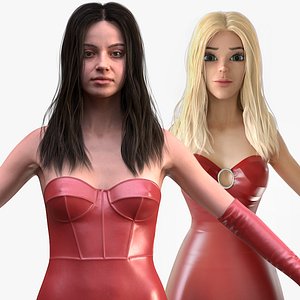 3D Realistic and Cartoon Woman - Evening Outfit