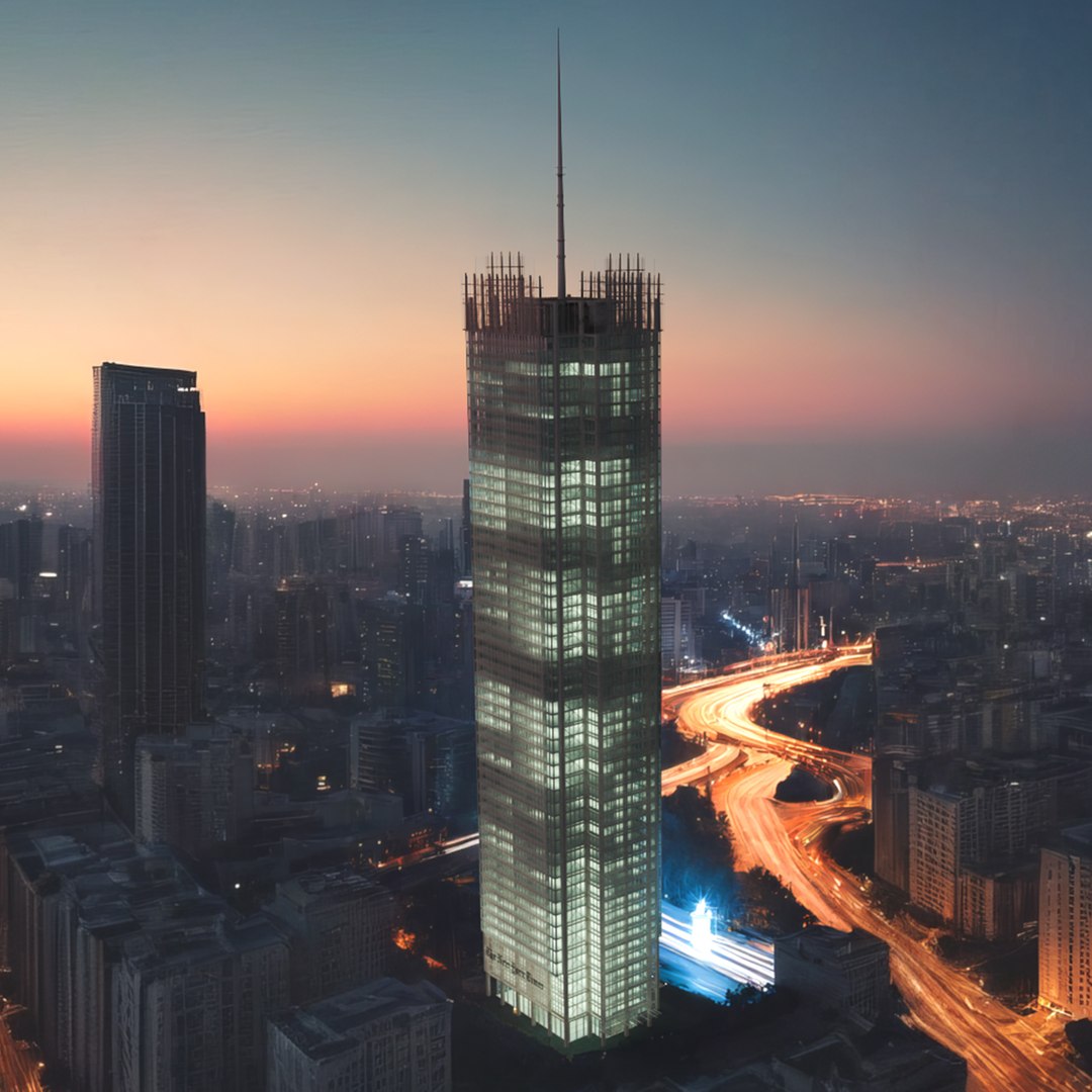 New York Times Tower Lights On 3D model preview