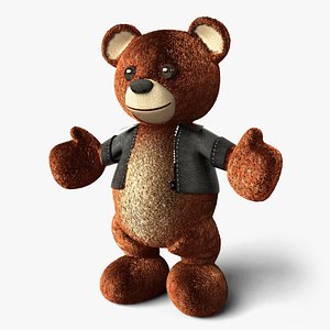 Teddy Bear with Leather Jacket - Standing