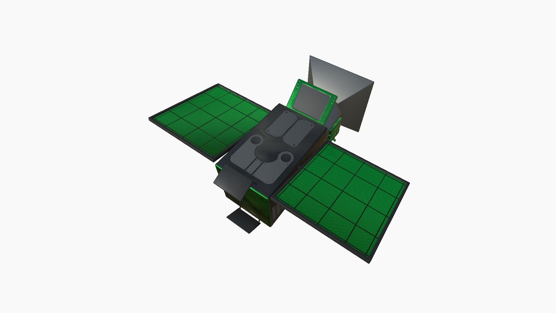 Satellite E01 Dark Green - SciFi Space Design model - TurboSquid 1949120