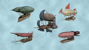 3D model 05 steampunk airship -