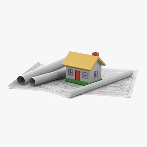 Toy House On Blueprints
