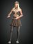 Modelo 3D de personaje de chica morden realista y aparejado