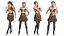 Modelo 3D de personaje de chica morden realista y aparejado