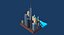 Dessin animé de la ville de New York Low Poly