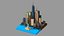 Dessin animé de la ville de New York Low Poly
