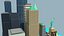 Dessin animé de la ville de New York Low Poly
