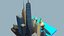 Dessin animé de la ville de New York Low Poly