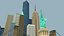 Dessin animé de la ville de New York Low Poly