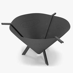 3D Bonfire Fire Pit Cone Metal Black