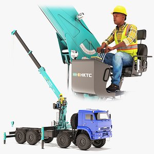 Hyundai Crane Equipment on Kamaz Truck with Operator model