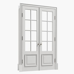 Classic door wood white  double swing