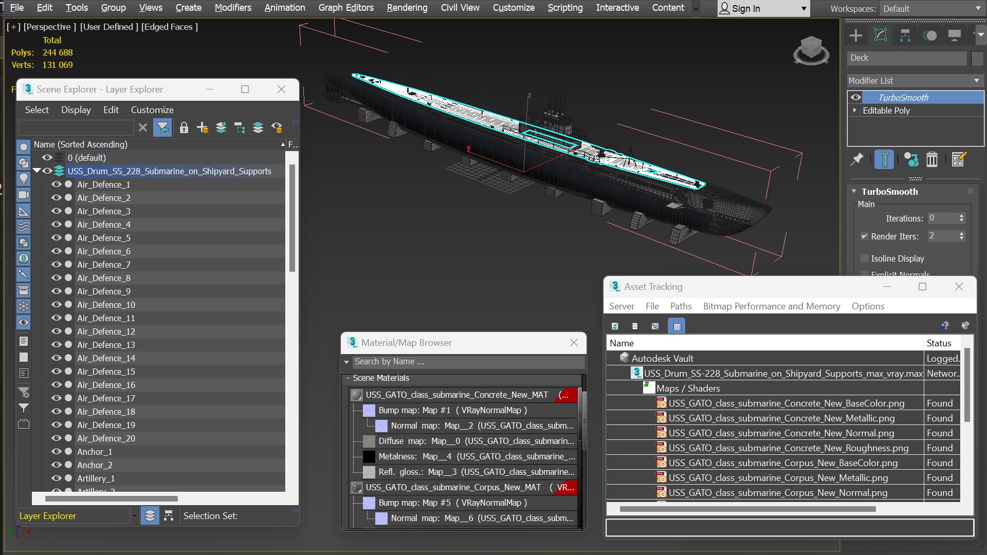3D model USS Drum SS-228 Submarine on Shipyard Supports https://p.turbosquid.com/ts-thumb/oq/KTRYiW/cX/uss_drum_ss228_submarine_on_shipyard_supports_021/jpg/1764664321/1920x1080/fit_q87/0a1deafd27c2546ae2187924899e14aa3e5a8fba/uss_drum_ss228_submarine_on_shipyard_supports_021.jpg