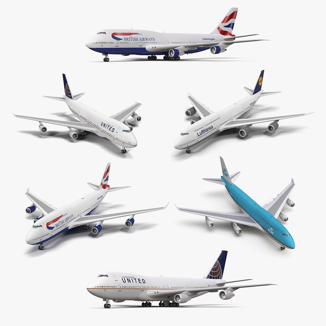 Boeing 747 Collection 3D model preview
