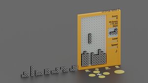 Cartoon Classic Tetris Bricks Scene 3D