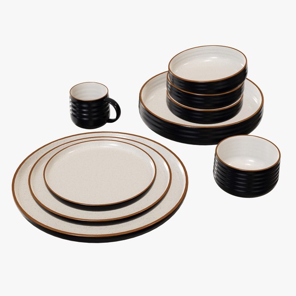 set dinnerware bowl 3D model