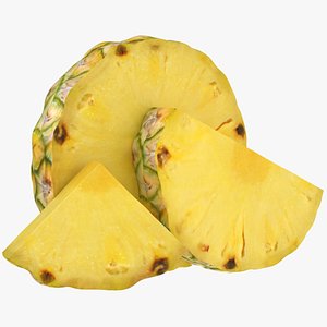 3D realistic slice pineapple 05