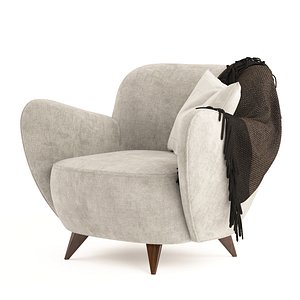 3D Swan Curved Armchair  with blanket and pillow