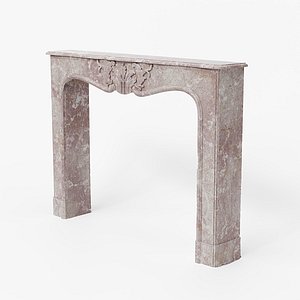 Decorative light red marble mantelpiece 3D Model 3D model
