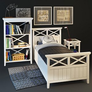 bed brittany bookcase single model