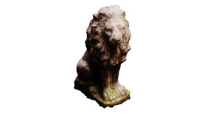 PBR Photoscanned Lion Statue 3D model