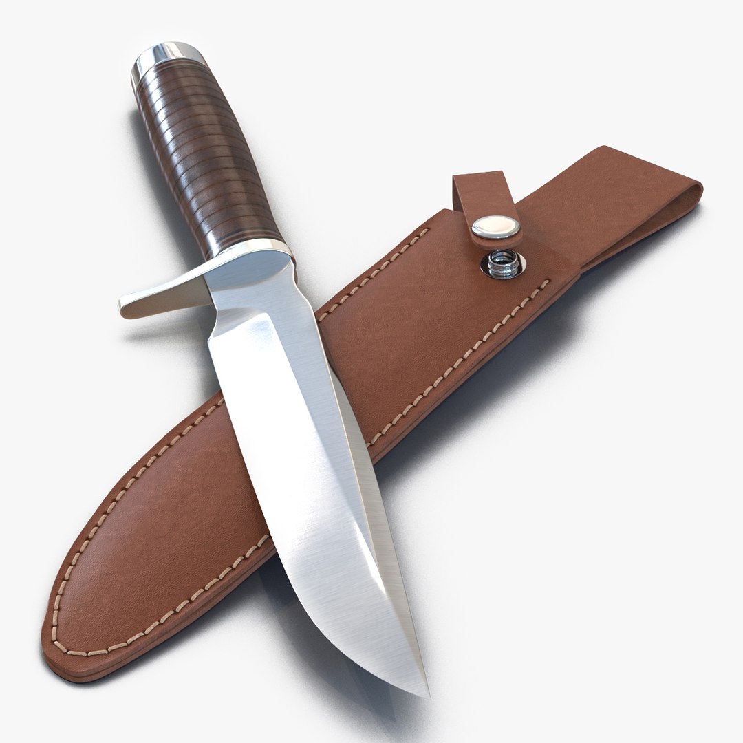 Hunting Knife Set 3D model preview