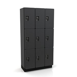 Extra Wide Designer Wood Locker PBR 3D model