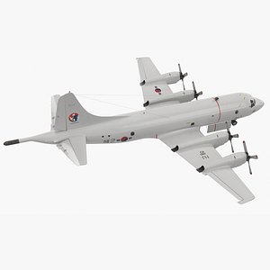 3D model South Korea P3 Orion Anti Submarine Plane Rigged for Cinema 4D