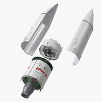 Proton M Rocket Stage 3 with Breeze-M