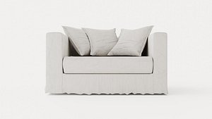 Le Grand Air Loveseat Linen Savage Linen 3D