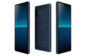 3D Sony Xperia L4 Blue Low Poly