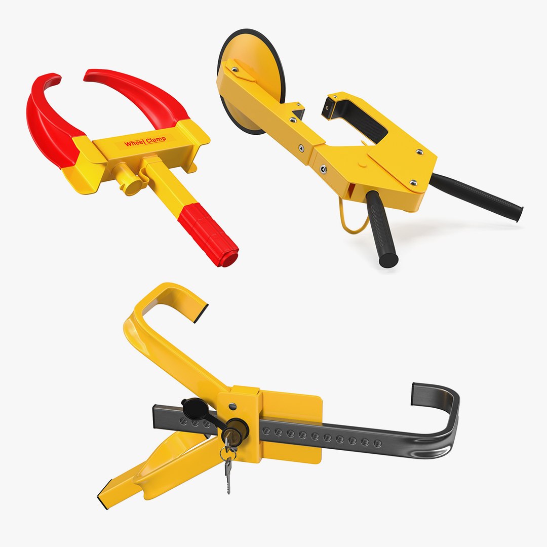 Anti Theft Lock Clamps Collection 3D model preview