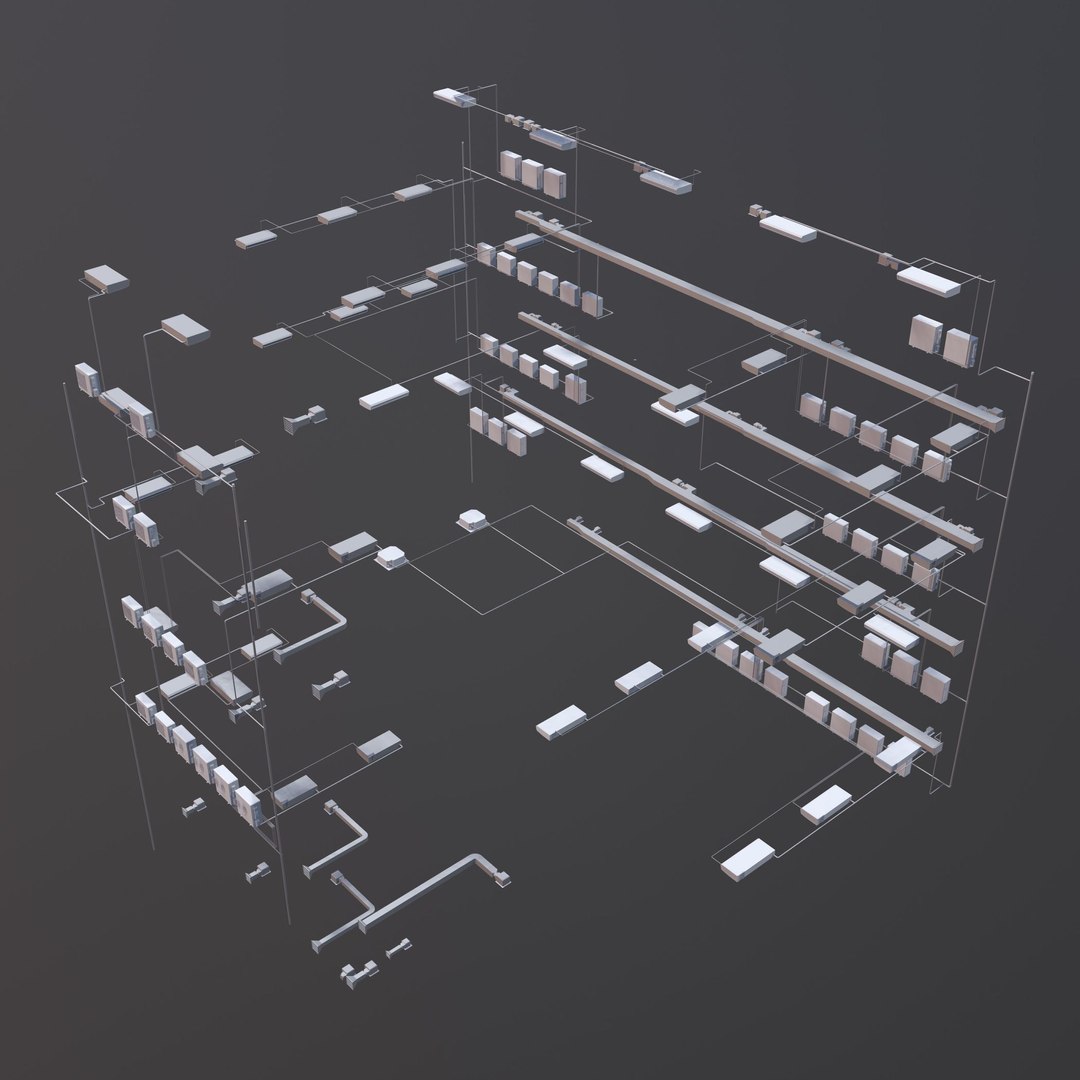 3D Air Conditioning System In Building - TurboSquid 2077762