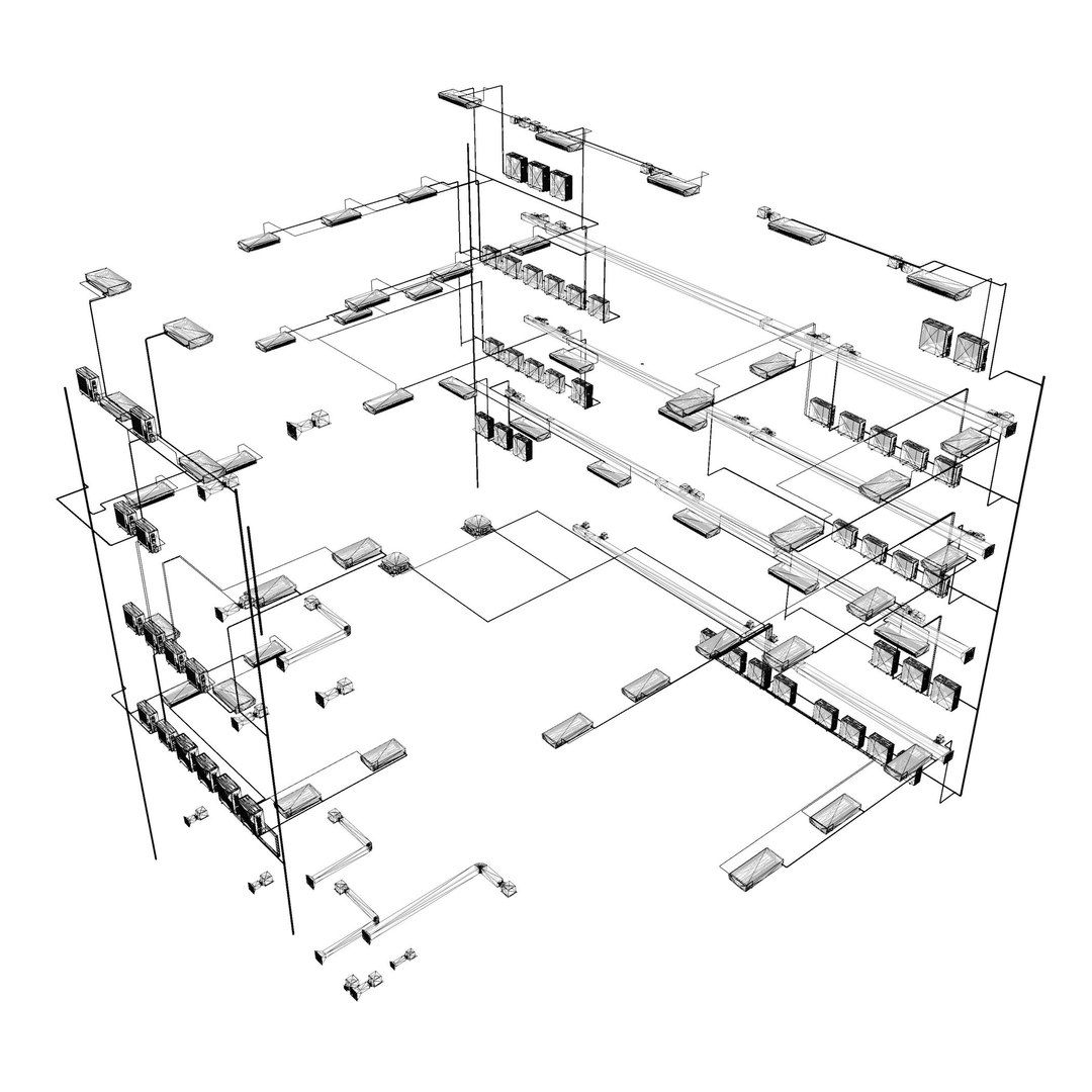 3D Air Conditioning System In Building - TurboSquid 2077762