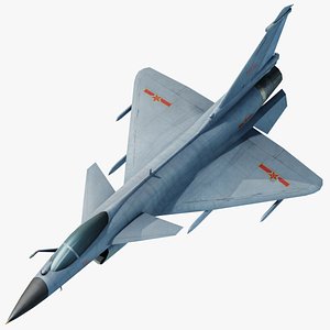 Chinese J-10B fighter jet Hand painted game model 3D model