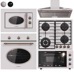 3D Maunfeld Retro Kitchen appliances model