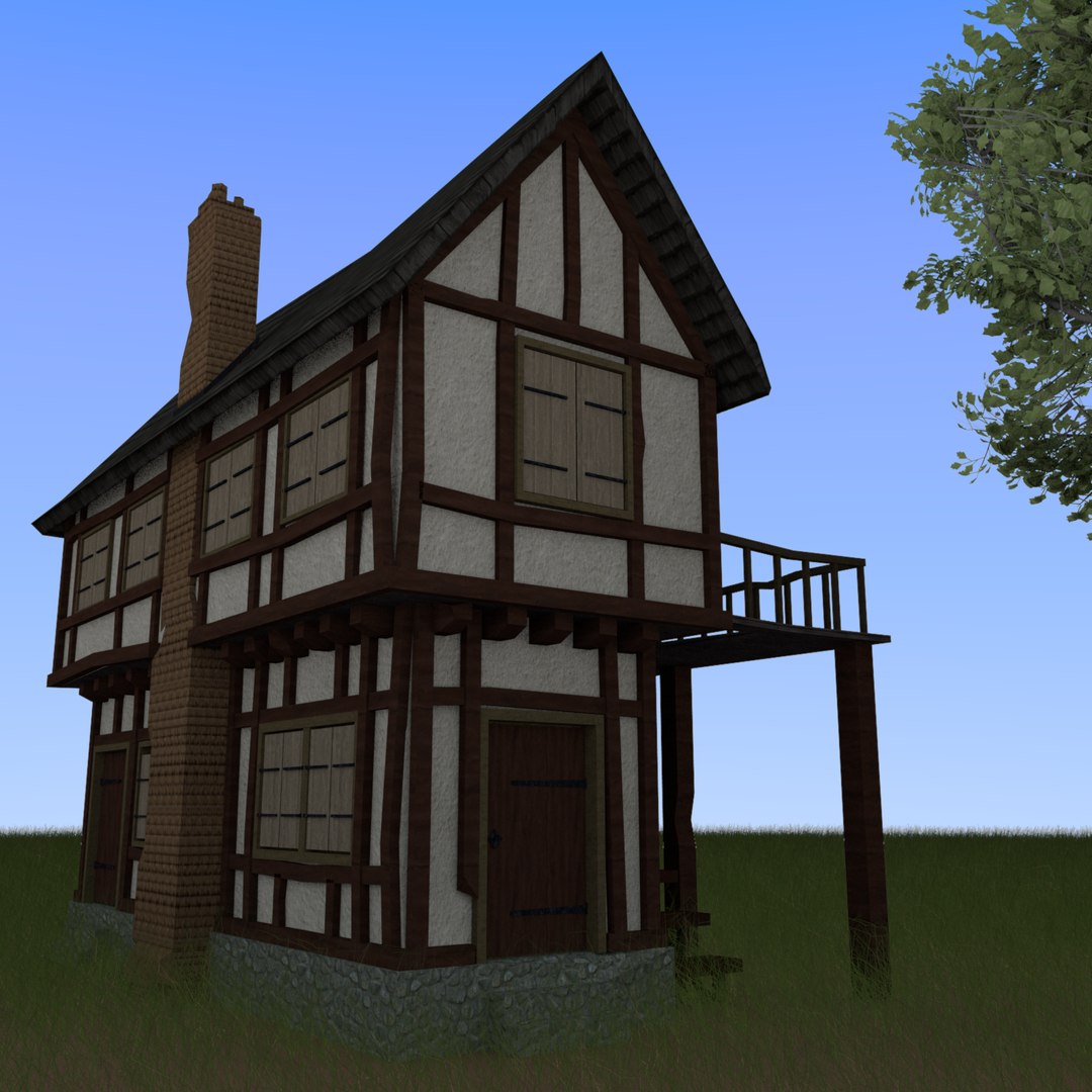 3d 3ds old tudor house