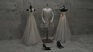 Wedding dress 3D model