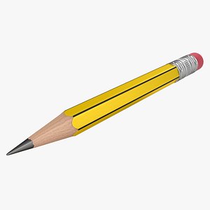 3D realistic yellow black pencil