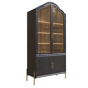 Anthropologie Livia Glass Wood Storage Hutch