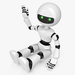 3D white robot model