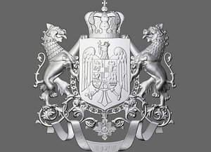 royal coat arms romania 3d model