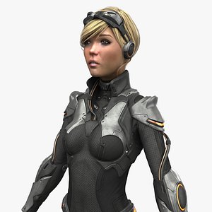 female sci fi suit 3d max