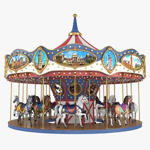 3D carousel carrousel ride model