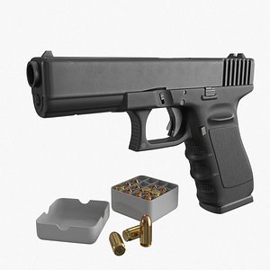 3D Police Tactical Pistol with Bullet