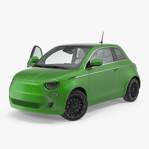 3D ev compact car rigged model