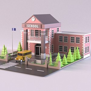 building school bus 3D model